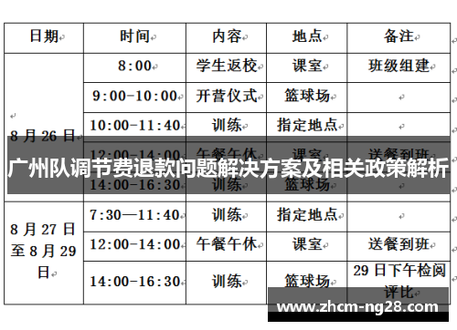 广州队调节费退款问题解决方案及相关政策解析