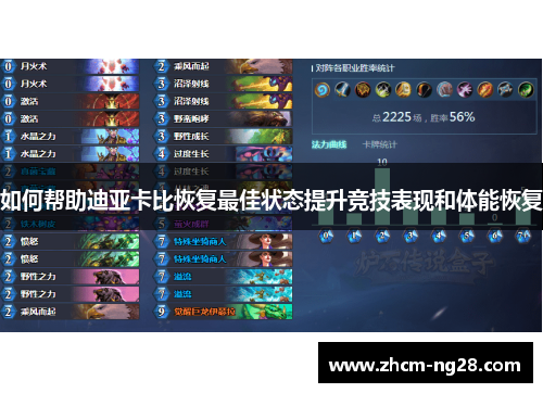 如何帮助迪亚卡比恢复最佳状态提升竞技表现和体能恢复