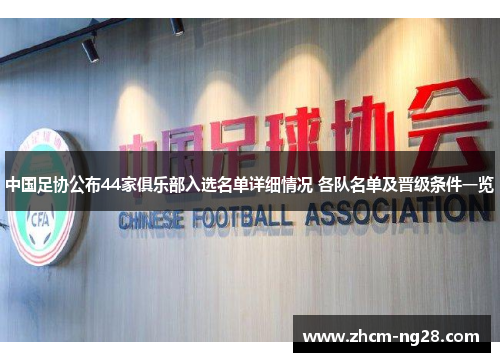 中国足协公布44家俱乐部入选名单详细情况 各队名单及晋级条件一览