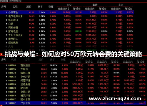 挑战与荣耀:如何应对50万欧元转会费的关键策略 挑战与荣耀:如何应对50万欧元转会费的关键策略